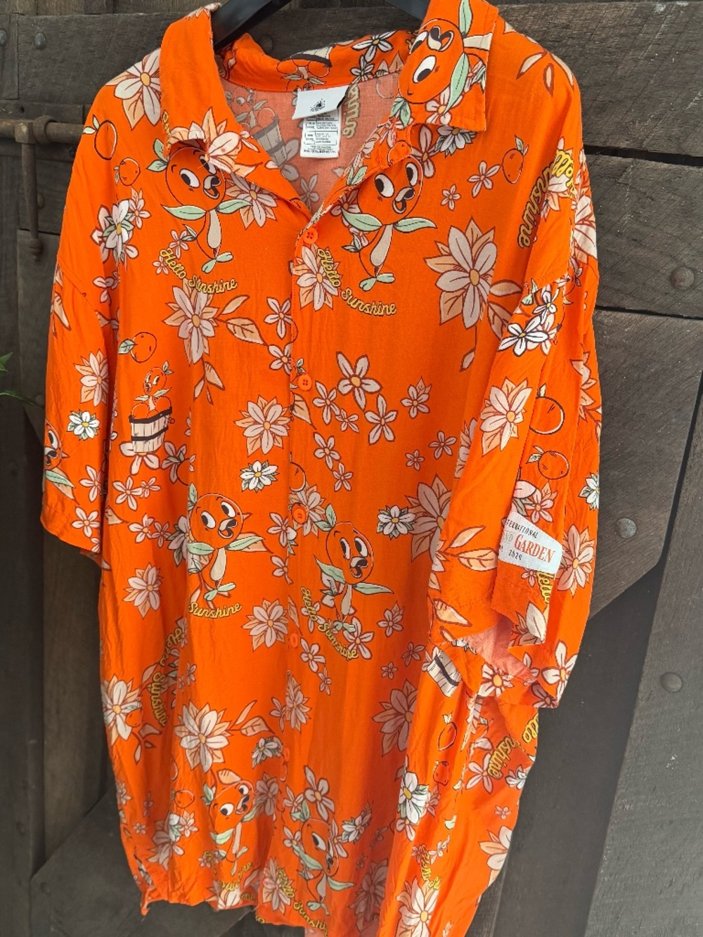 Disney EPCOT Flower & Garden 2020 Orange Bird Shirt Mens 3XL XXXL Rayon Camp